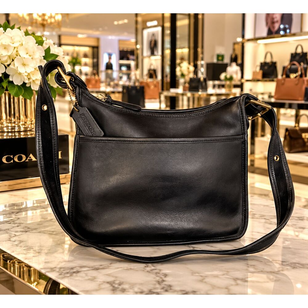 Vintage Coach Legacy 9966 Black Leather Shoulder Crossbody Bag USA